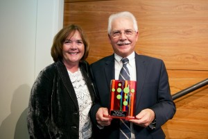Gene Sharratt (right) received the 2015 Valerie Logan Leadership in Science Education award.